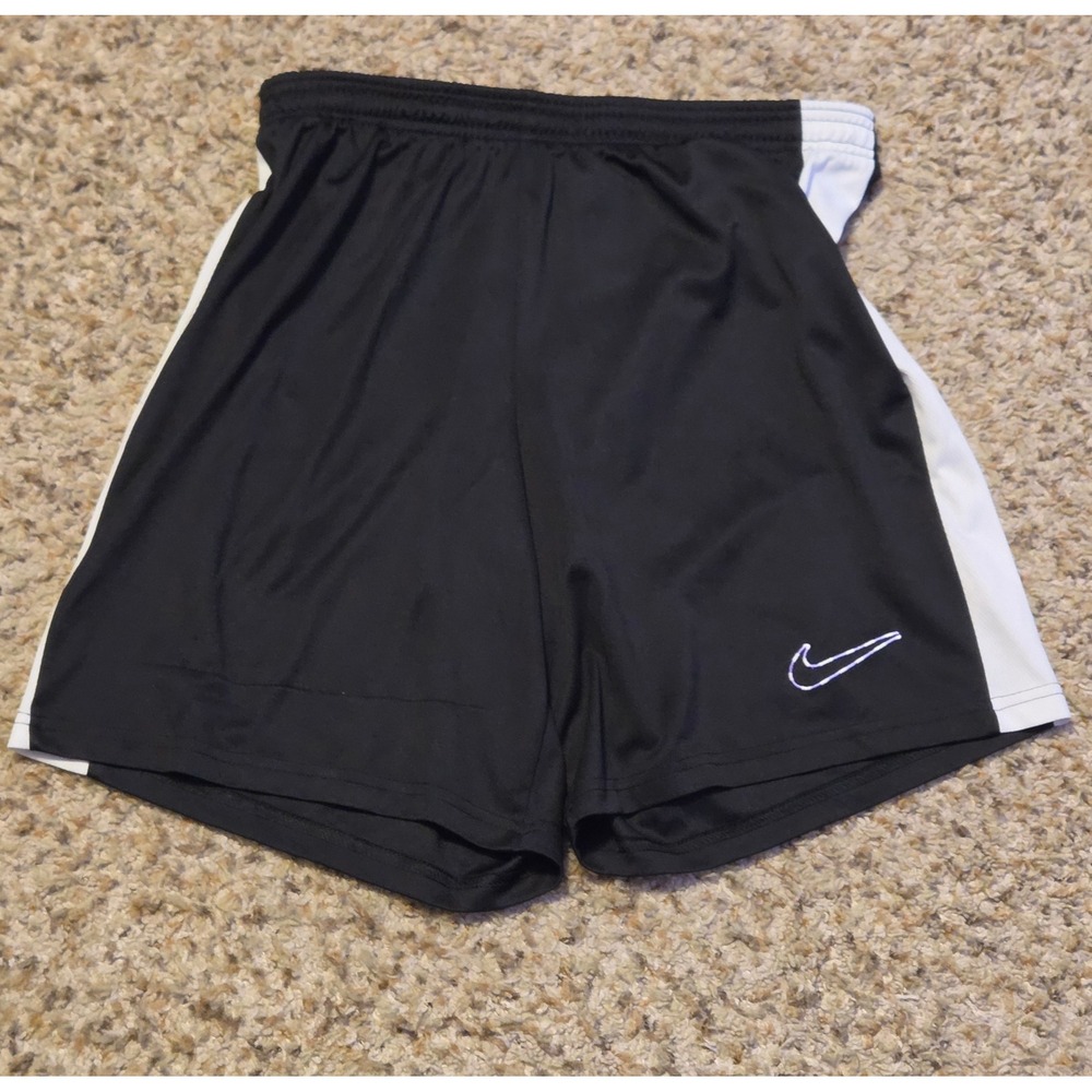 Nike Dri-Fit Slim Fit Soccer Shorts Mens Size Large Black White
